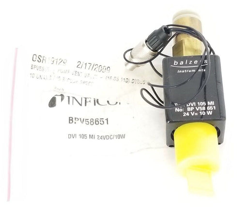 NEW INFICON BALZERS BPV58651 VALVE TYPE: DVI 105 MI, 24V = 10W