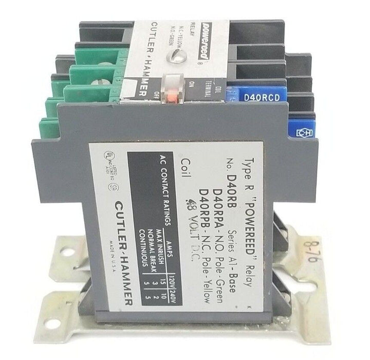 CUTLER-HAMMER TYPE R POWERED RELAY NO. D40RB, SER. A1