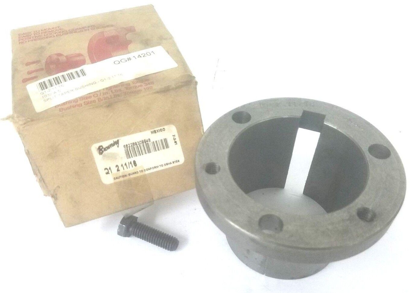 NEW BROWNING Q1-2-11/16 BUSHING 2-11/16" BORE, Q121116 (MISSING SCREW)