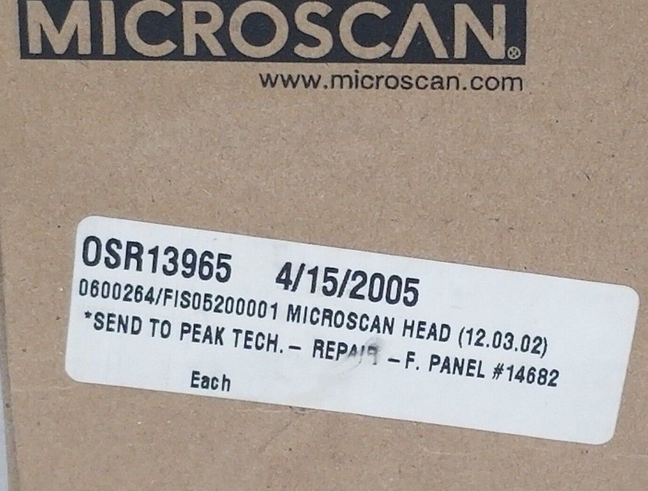 NIB IMMERSION CORPORATION MICROSCAN FIS-0520-0001 BARCODE SCANNER FIS05200001