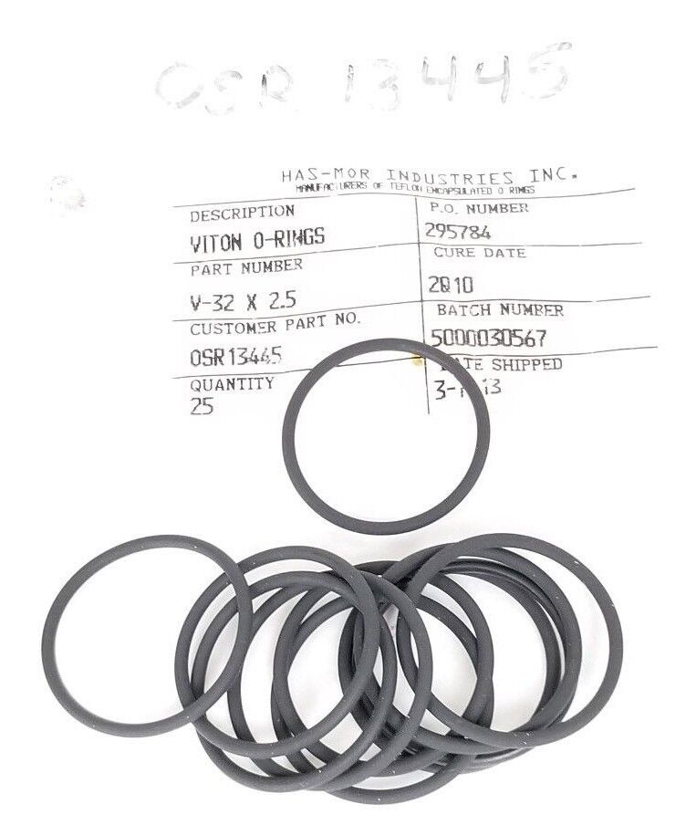 LOT OF 12 NEW HAS-MOR INDUSTRIES V-32 X 2.5 VITON O-RINGS