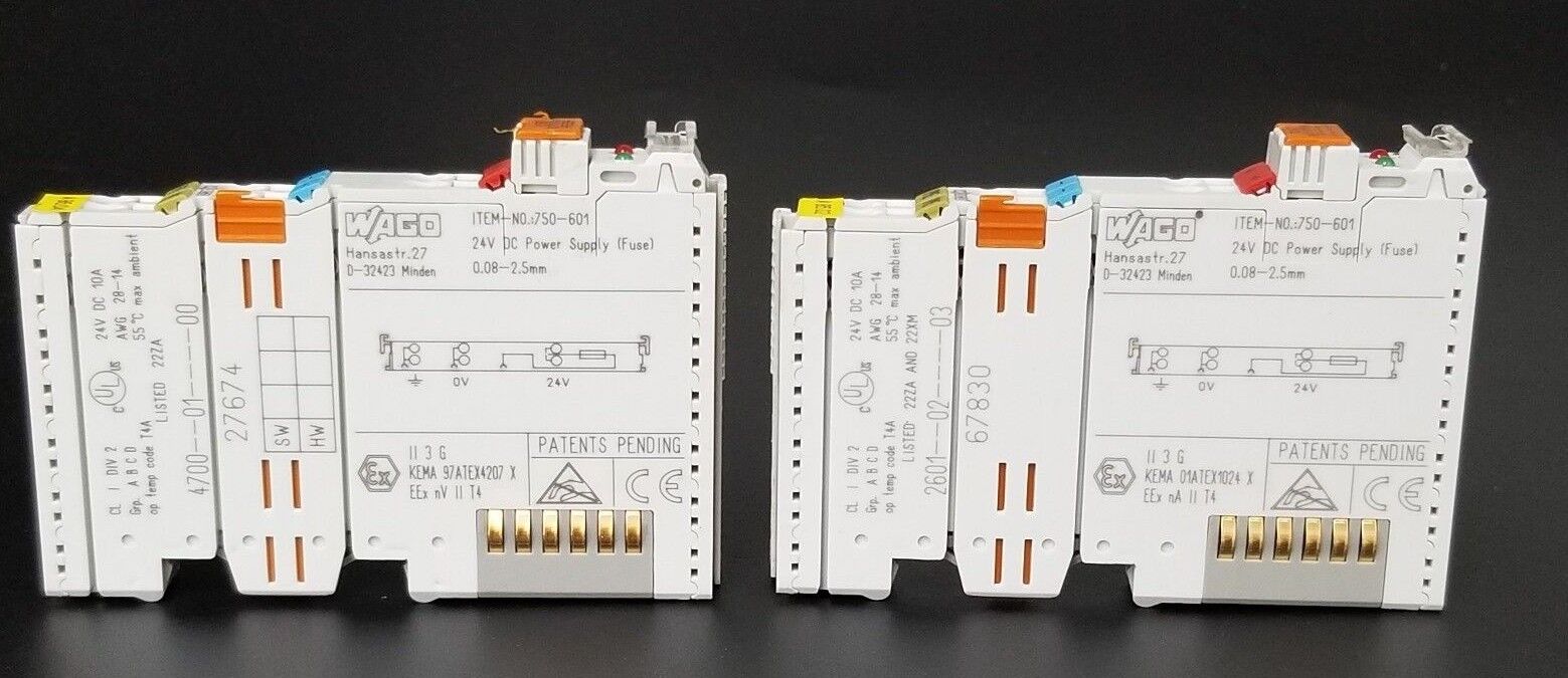 LOT OF 2 WAGOS 750-601 SUPPLY MODULES 750601