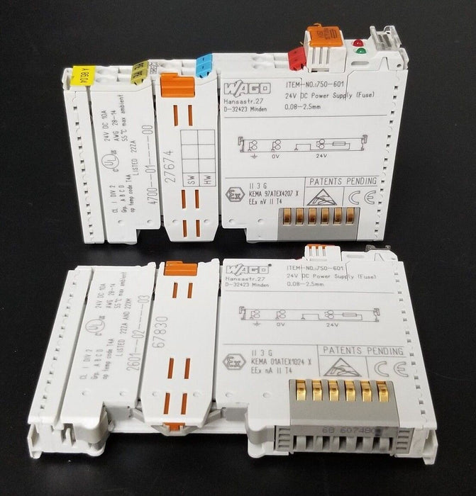 LOT OF 2 WAGOS 750-601 SUPPLY MODULES 750601