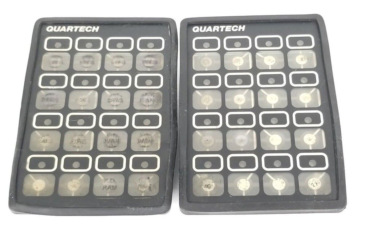 LOT OF 2 QUARTECH 8652 PLC PROGRAMMING INTERFACES 16-KEY, 5VDC