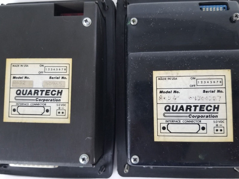 LOT OF 2 QUARTECH 8652 PLC PROGRAMMING INTERFACES 16-KEY, 5VDC