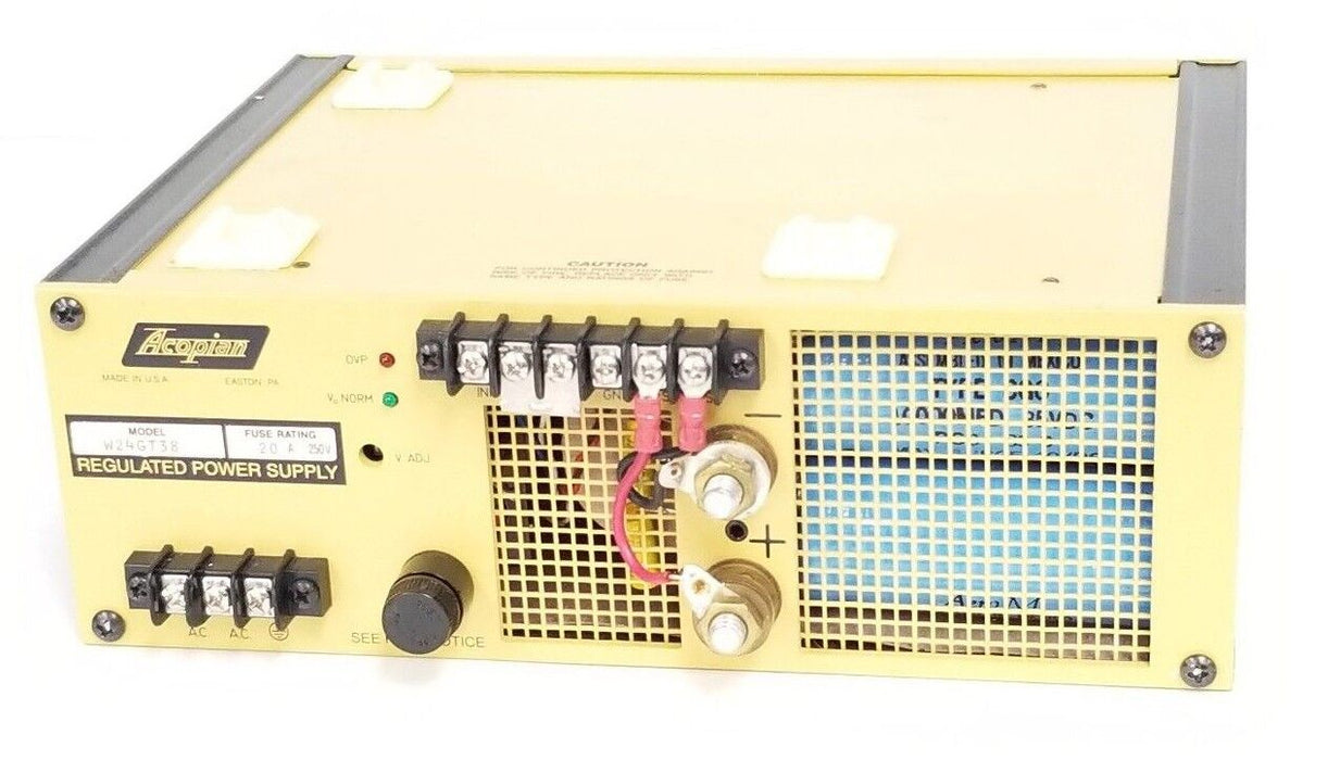 ACOPIAN W24GT38 REGULATED POWER SUPPLY, 20A, 250V