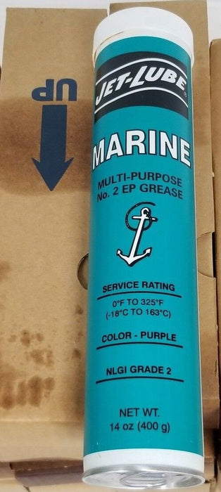 LOT OF 22 NEW JET-LUBE 63050 MULTI-PURPOSE NO. 2 EP MARINE GREASE CARTRIDGES