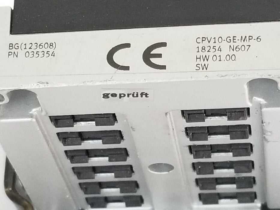 FESTO CPV10-GE-MP-6 VALVE BLOCK INTERFACE W/ 351 867, U-3/8B SILENCER