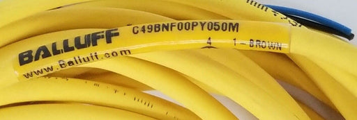 NEW BALLUFF C49BNF00PY050M CABLE CORD SET 3PIN, 10-30V, 50M