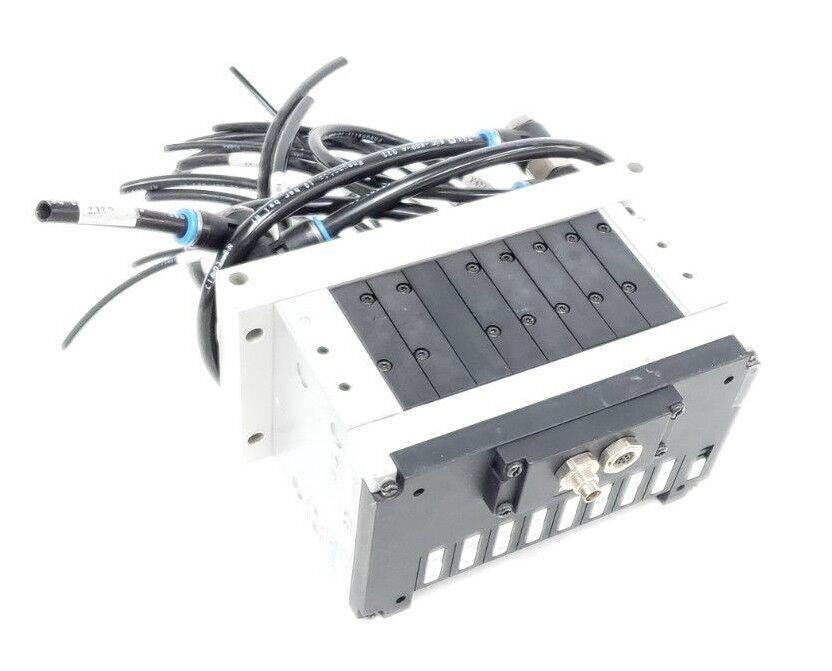 FESTO ELECTRIC CPV14-VI-P8-1/8-B BASE W/ CPV-14-VI, CPV140GE-FB-8, & SOL. VALVES
