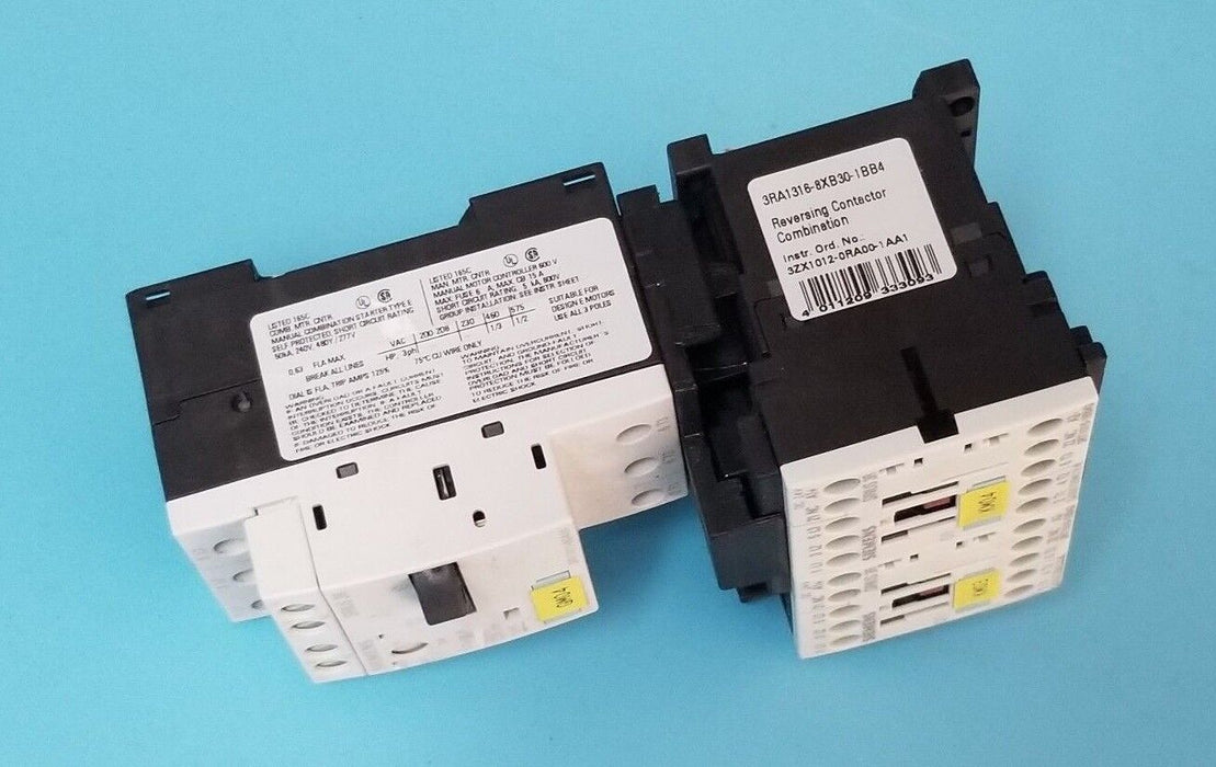 SIEMENS 3ZX1012-0RA00-1AA1 W/ 3RT1016-1BB42 CONTACTORS & 3RV1011-0GA10 BREAKER