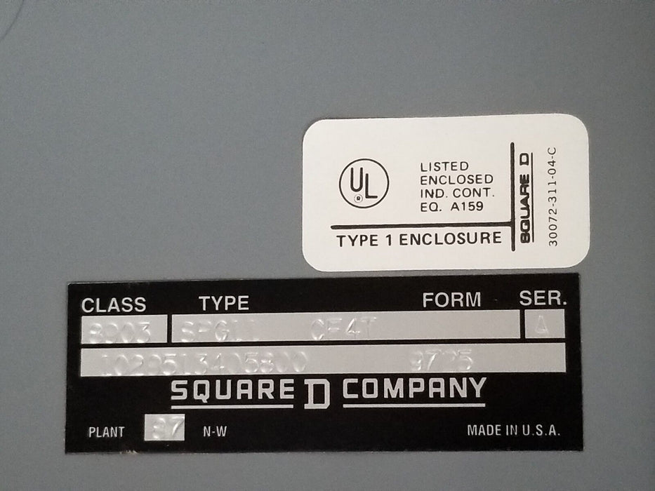 NIB SQUARE D 8903-SPG11-CF4T CONTACTOR ENCLOSURE 8903-SPG11 (NO CONTACTOR)