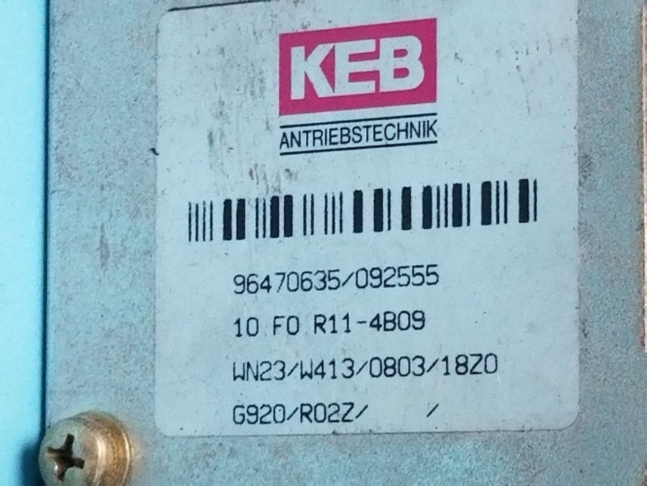 KEB COMBIVERT 10.F0.R11-4B09 FREQUENCY CONVERTER DRIVE 370-720VDC, 10F0R114B09