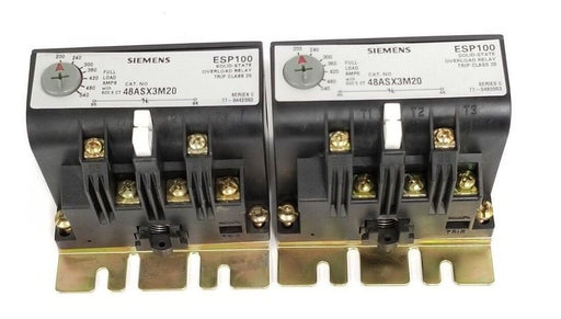 LOT OF 2 SIEMENS 48ASX3M20 OVERLOAD RELAYS SER. C, 200-540A, 3PH