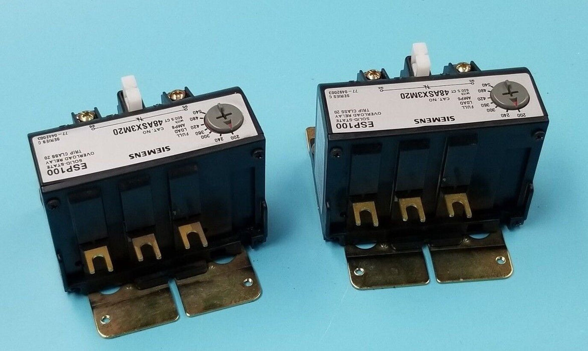 LOT OF 2 SIEMENS 48ASX3M20 OVERLOAD RELAYS SER. C, 200-540A, 3PH