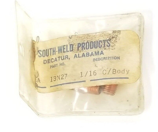 PACK OF 6 NEW SOUTH-WELD 13N27 COLLET BODIES, 1/16", C/BODY