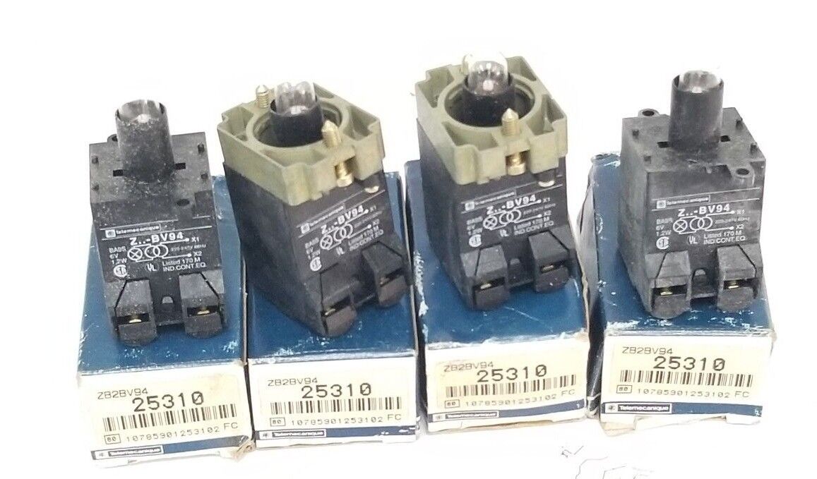 LOT OF 4 NIB TELEMECANIQUE ZB2BV94 PILOT LIGHT HEADS 25310