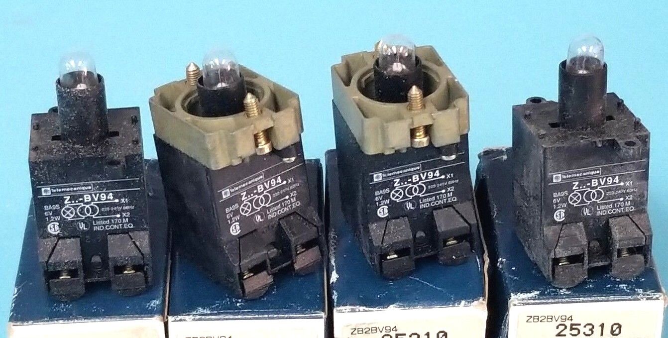 LOT OF 4 NIB TELEMECANIQUE ZB2BV94 PILOT LIGHT HEADS 25310