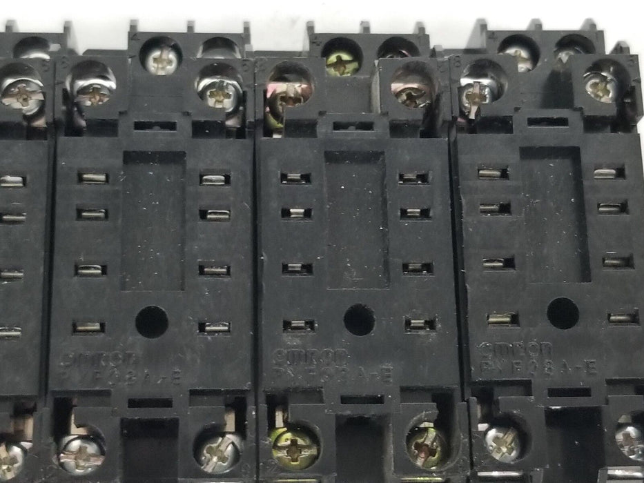 LOT OF 5 OMRON PYF08A-E RELAY SOCKETS 7A, 250VAC, 2-M4X10