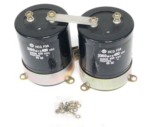 LOT OF 2 GENERIC HCG-F3A 3300MFD 400VDC CAPACITORS HCGF3A