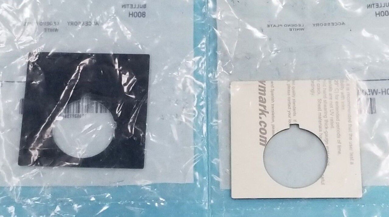 LOT OF 2 ALLEN BRADLEY 800H-W500A LEGEND PLATE WHITE SER. D, 800HW500A