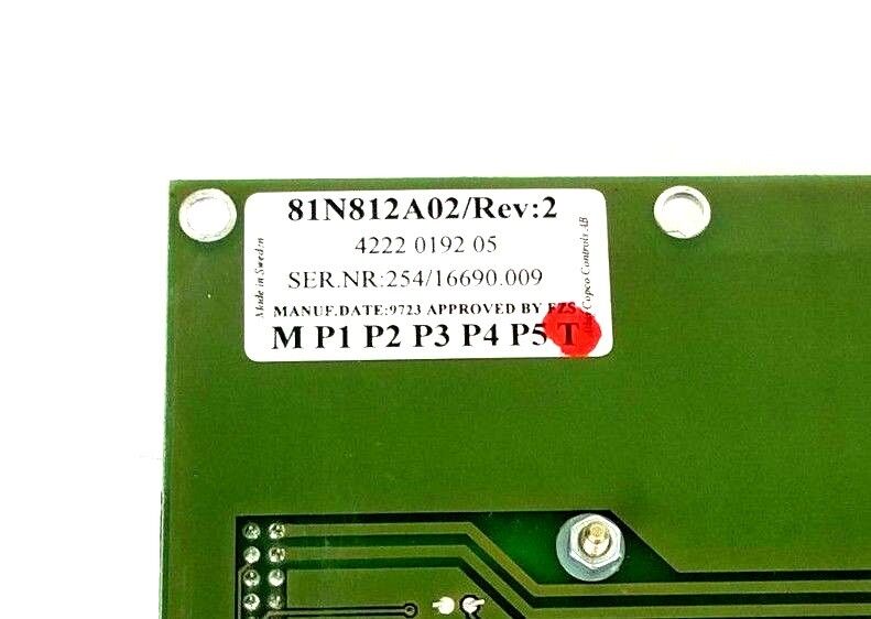 ATLAS COPCO 81N812A02 DISPLAY BOARD REV. 2, W/ 81N810AB01 CONTROL BOARD REV. 3