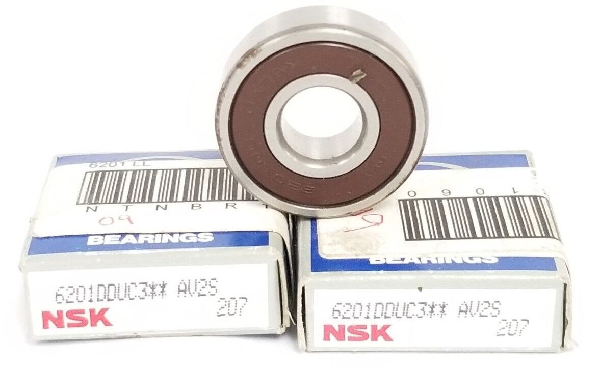 LOT OF 2 NEW NSK 6201DDUC3**AV2S 207 BEARINGS 12X32X10MM 6201DDUC3
