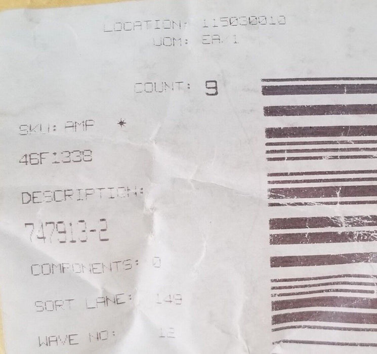 LOT OF 10 NEW NEWARK ELECTRONICS 46F1338 AMP 25 PIN FEMALE D-SUB CONNECTORS