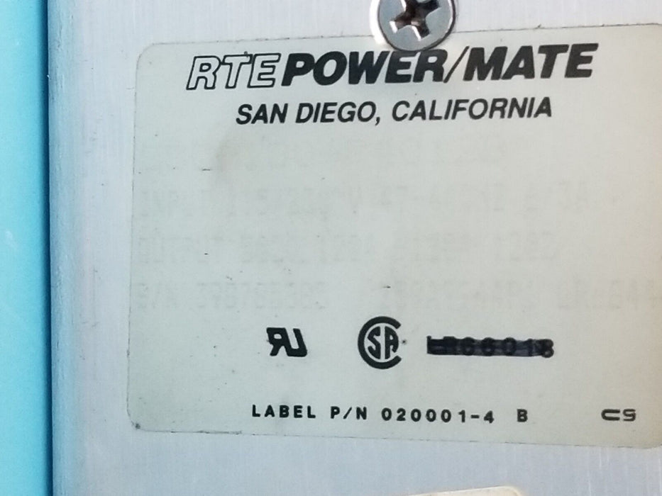 RTE POWER/MATE ESQ-180-P4012B POWER SUPPLY 115-230V, 47-440HZ, BA28868 , ESQ-180