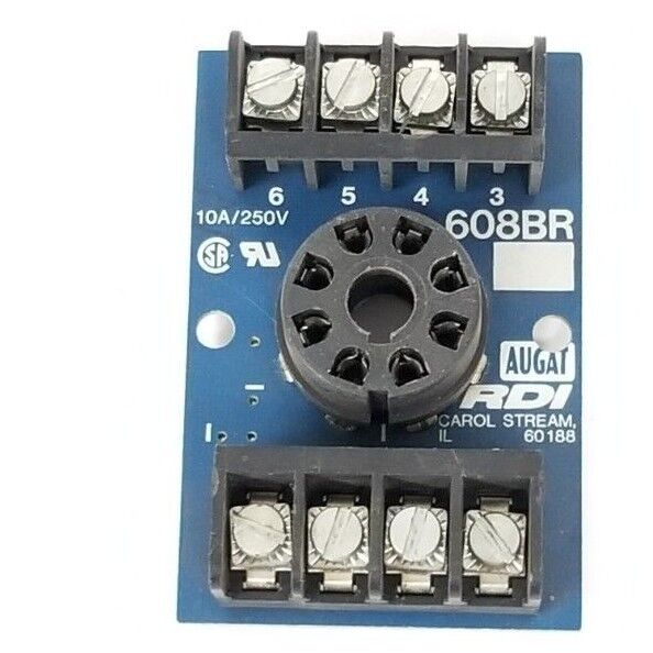 AUGAI RDI 608BR RELAY SOCKET BASE 10A, 250V, 8PIN, 620-0879