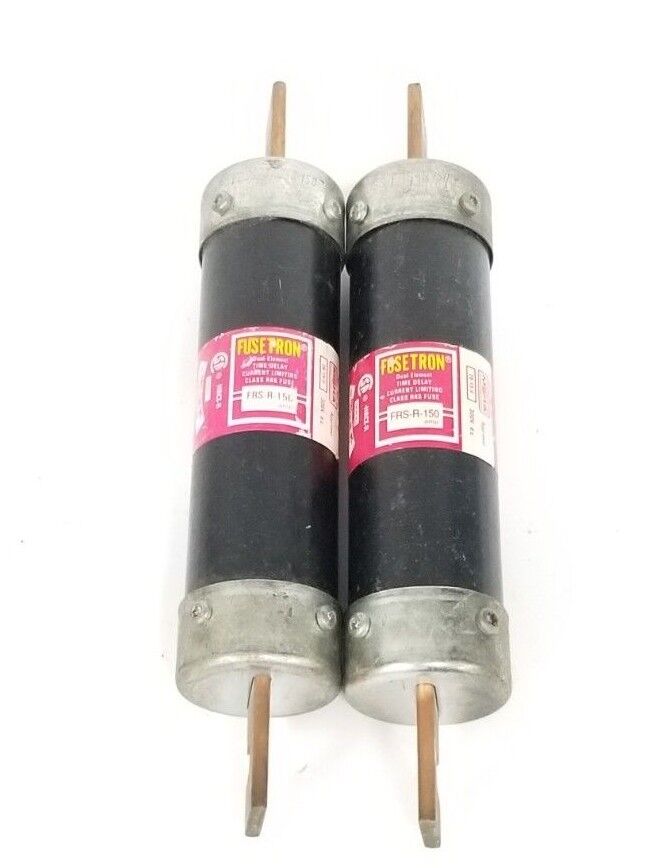 LOT OF 2 BUSSMANN FUSETRON FRS-R-150 DUAL-ELEMENT TIME-DELAY FUSES FRSR150, 150A