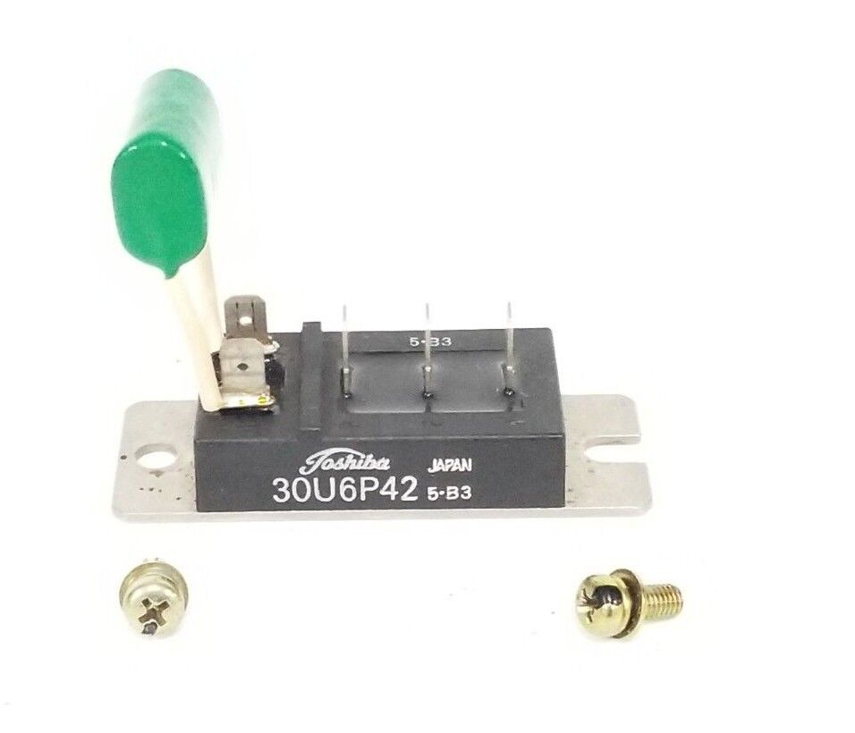 TOSHIBA 30U6P42 BRIDGE RECTIFIER 3PH, 30AMP, 1600V, 5-B3 W/ 3A154K CAPACITOR