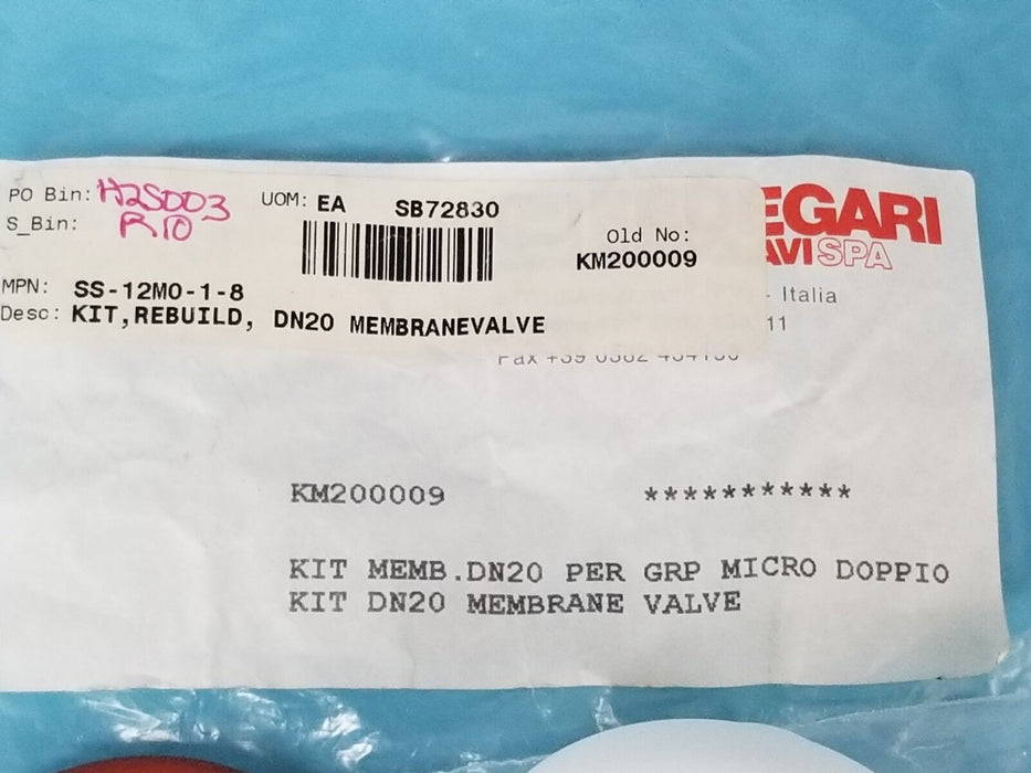 NEW FEDEGARI AUTOCLAVI SPA SS-12M0-1-8, KM200009 KIT MEMBRANE VALVE