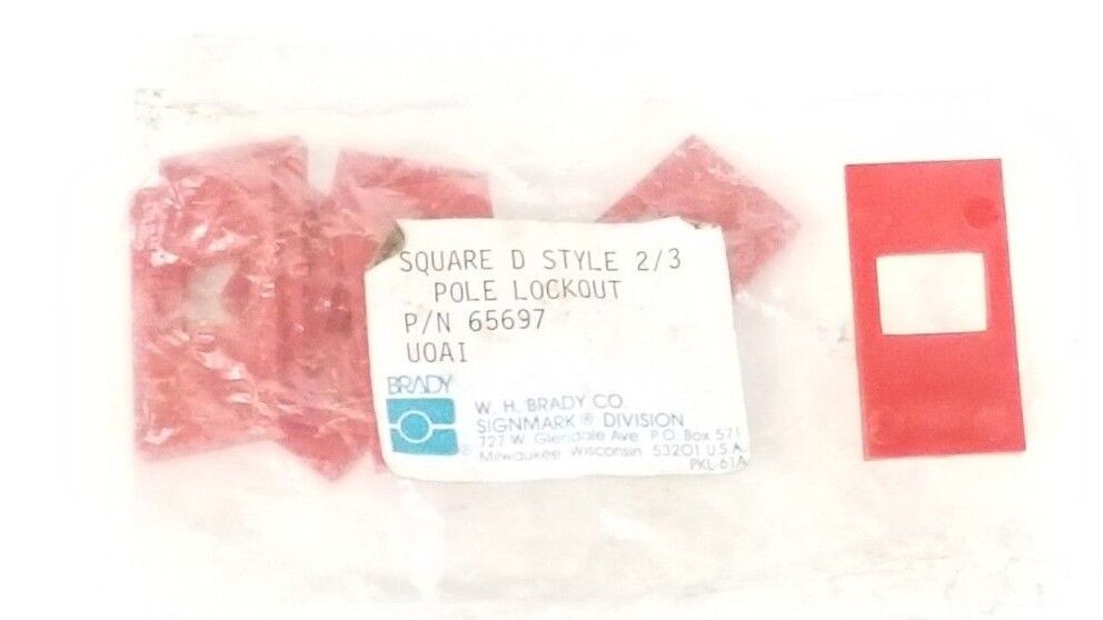 LOT OF 7 NEW BRADY 65697 SQUARE D STYLE 2/3 POLE LOCKOUT