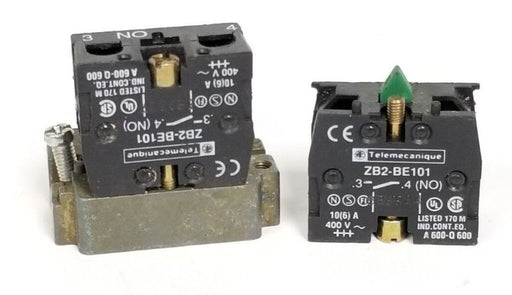LOT OF 2 TELEMECANIQUE ZB2-BE101 CONTACT BLOCKS ZB2BE101, 10 AMPS