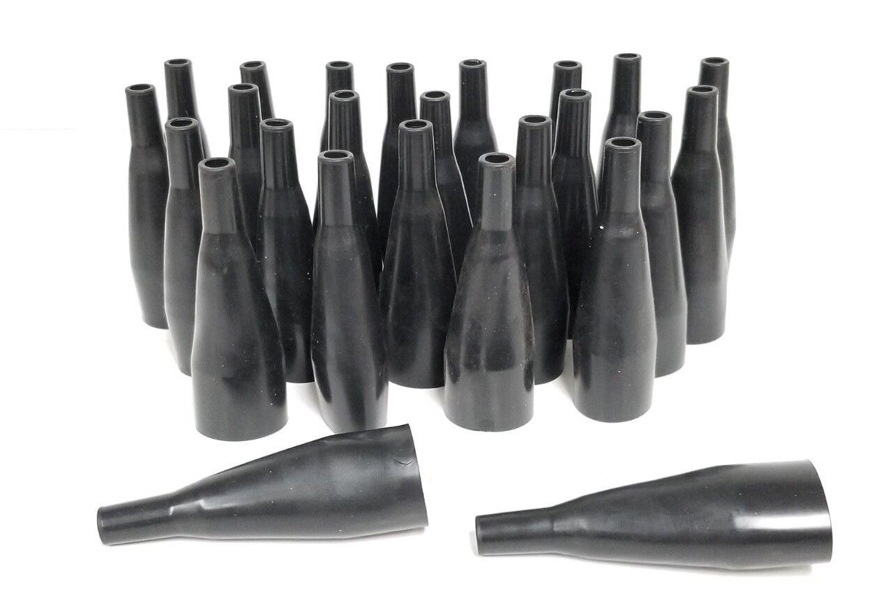 LOT OF 25 NEW MUELLER ELECTRIC CX-#26 BLACK ALLIGATOR CLIP INSULATORS