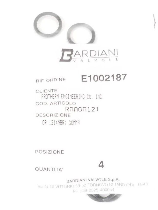 LOT OF 4 NEW BARDIANI VALVOLE RAAGA121 O-RINGS