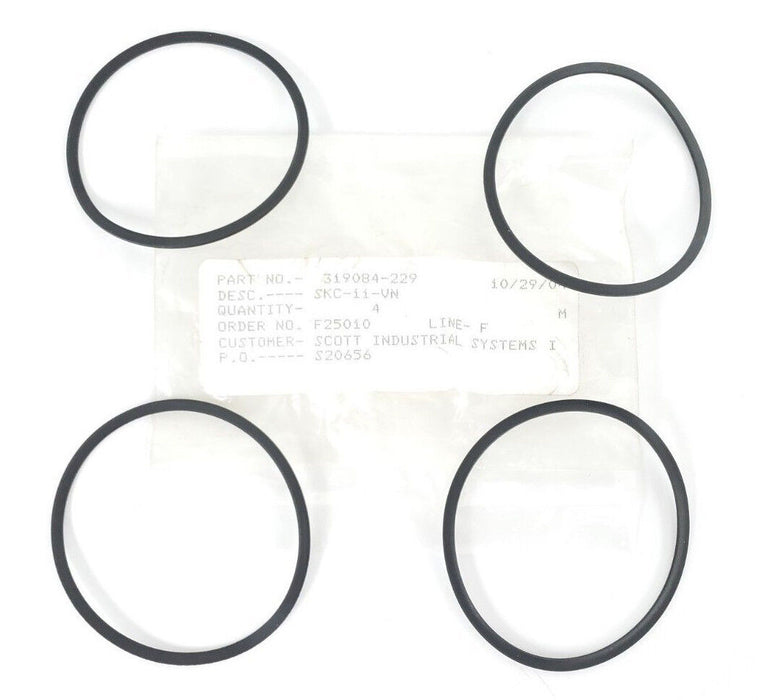 LOT OF 4 NEW SCOTT INDUSTRIAL SYSTEMS SKC-11-VN O-RINGS 319084-229, SKC11VN