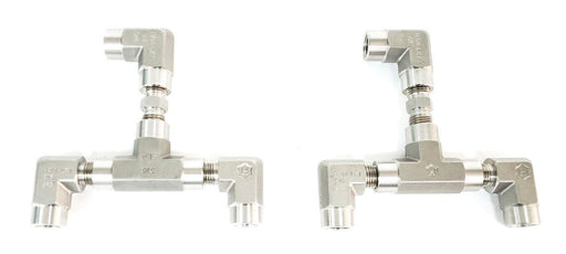 LOT OF 2 HAM-LET STEEL VALVE ASSEMBLIES 316-SL4, 316-SP5, 316-BT2 & (2) 316-SR3