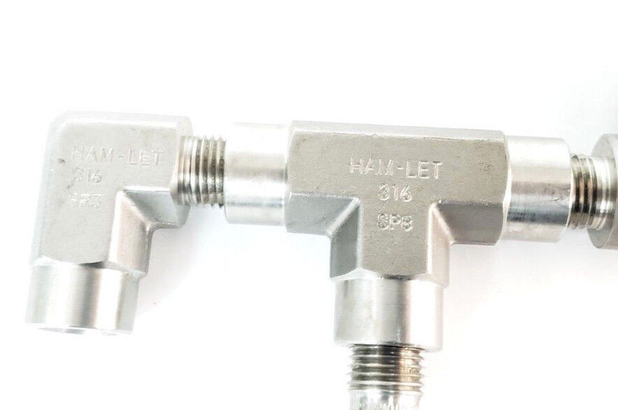 LOT OF 2 HAM-LET STEEL VALVE ASSEMBLIES 316-SL4, 316-SP5, 316-BT2 & (2) 316-SR3