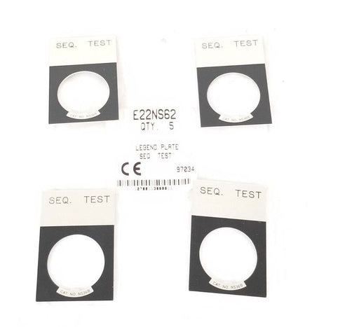 BAG OF 4 NEW EATON CUTLER-HAMMER E22NS62 STD ALUM LEGEND PLATES "SEQ-TEST"