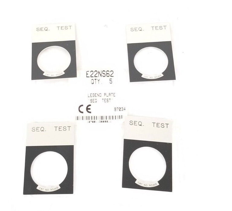 BAG OF 4 NEW EATON CUTLER-HAMMER E22NS62 STD ALUM LEGEND PLATES "SEQ-TEST"