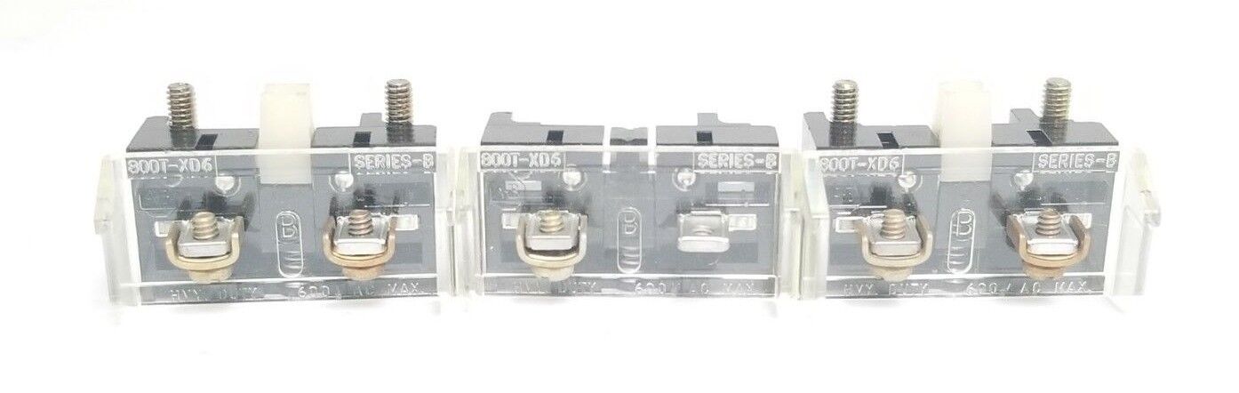 LOT OF 3 ALLEN BRADLEY CONTACT BLOCKS 800T-XD6 CONTACT BLOCKS SER. B
