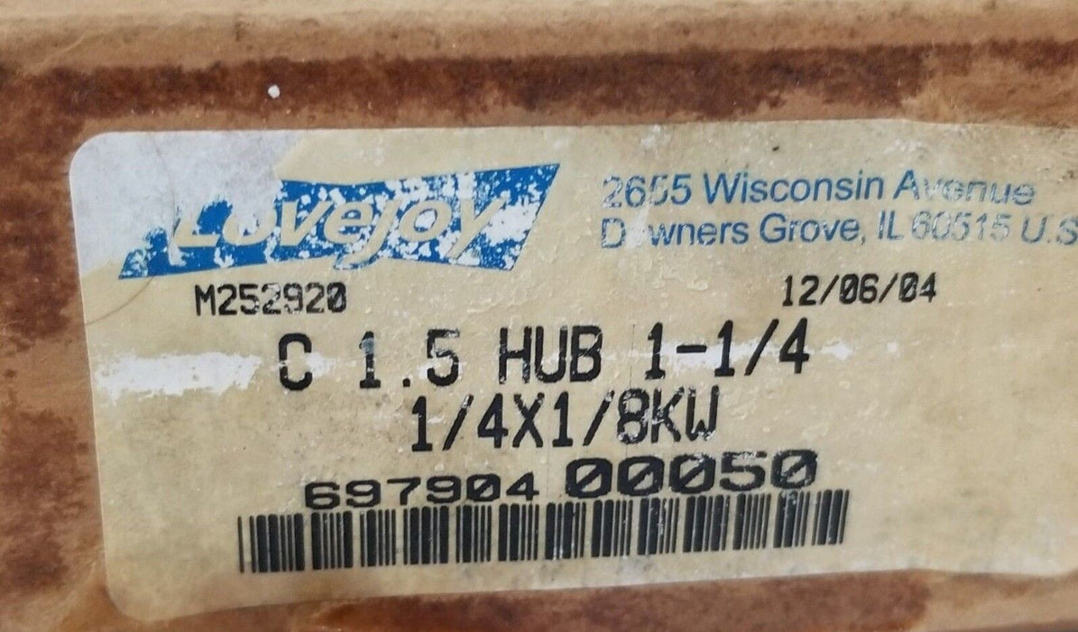 NIB LOVEJOY / SIER-BATH M252920 KEYED HUB C 1.5 HUB 1-1/4 1/4X1/8KW