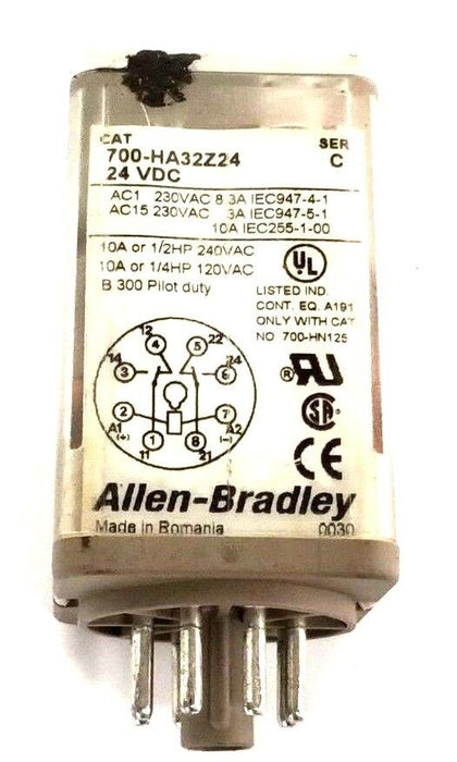ALLEN BRADLEY 700-HA32Z24 RELAY 24VDC SER. C 8 PIN 700HA32Z24