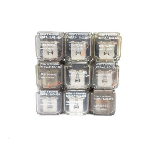 LOT OF 9 POTTER & BRUMFIELD KRPA-11AG-120 RELAYS KRPA11AG120, 120V, 50/60HZ