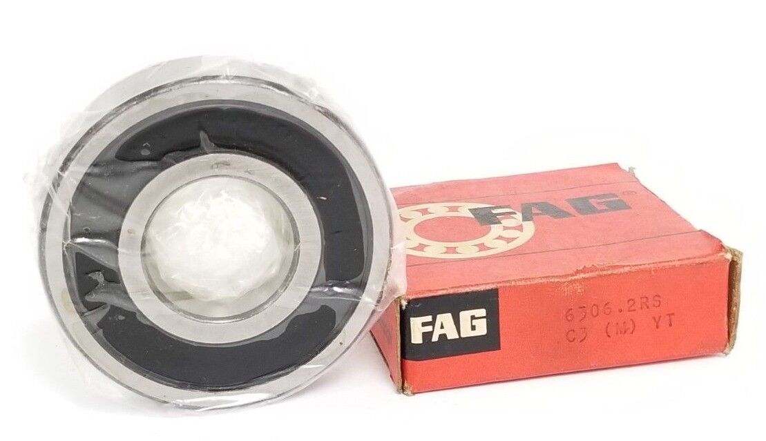 NIB FAG 6306.2RS BEARING SINGLE ROW DUAL SEALED 30X72X19MM, 63062RS