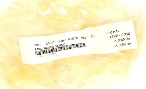LOT OF 2 NEW GENERIC 3X1000 RUBBER RINGS, C6101-310000