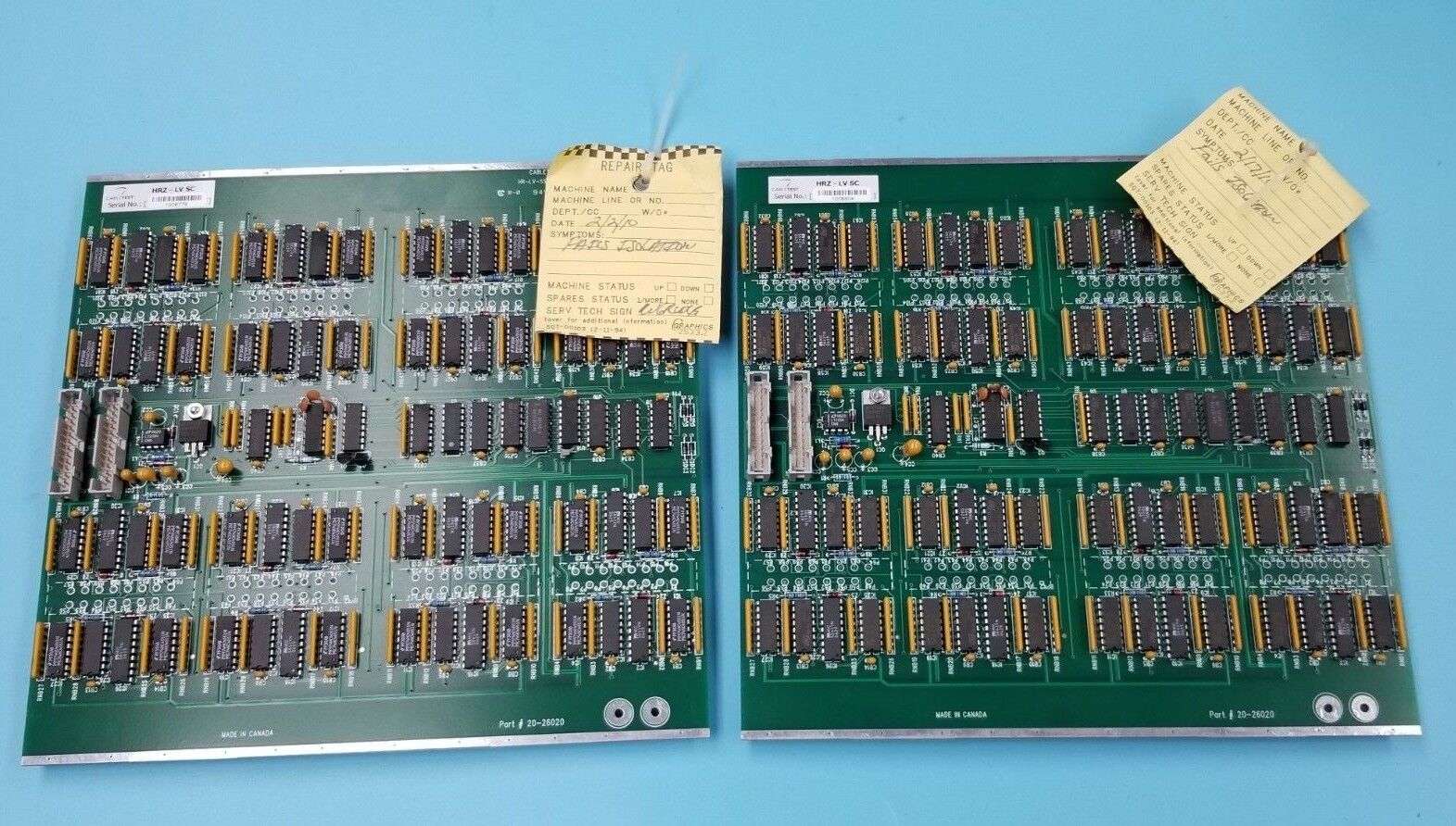 LOT OF 2 CABLETEST HR-LV SC REV. 3 BOARDS P/N: 20-26020, HRZ-LV-SSM *FOR PARTS*