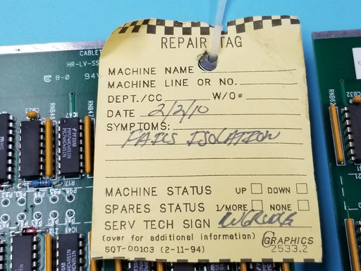 LOT OF 2 CABLETEST HR-LV SC REV. 3 BOARDS P/N: 20-26020, HRZ-LV-SSM *FOR PARTS*